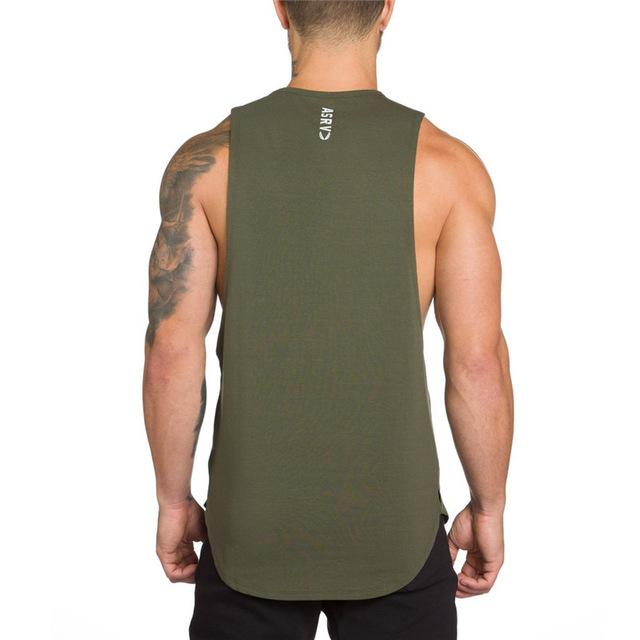 Men Long Tank Muscle Workout T-Shirt  Bodybuilding Gym Athletic Training Sports Tops